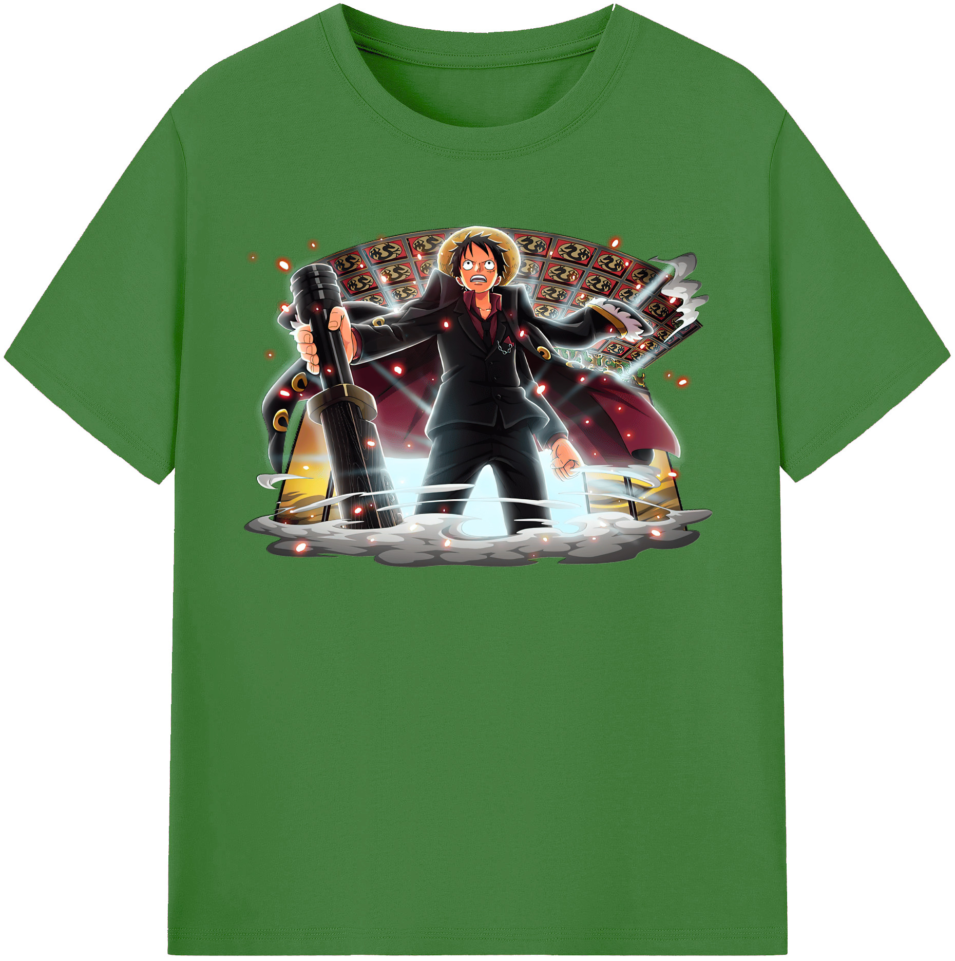 ワンピース モンキー・D・ルフィ ONE PIECE Monkey D. Luffy レディースカジュアルプリントTシャツ（綿100％）